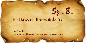 Szikszai Barnabás névjegykártya