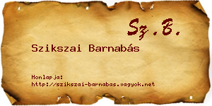 Szikszai Barnabás névjegykártya