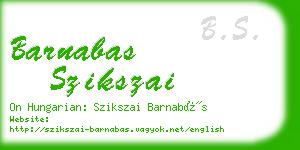 barnabas szikszai business card